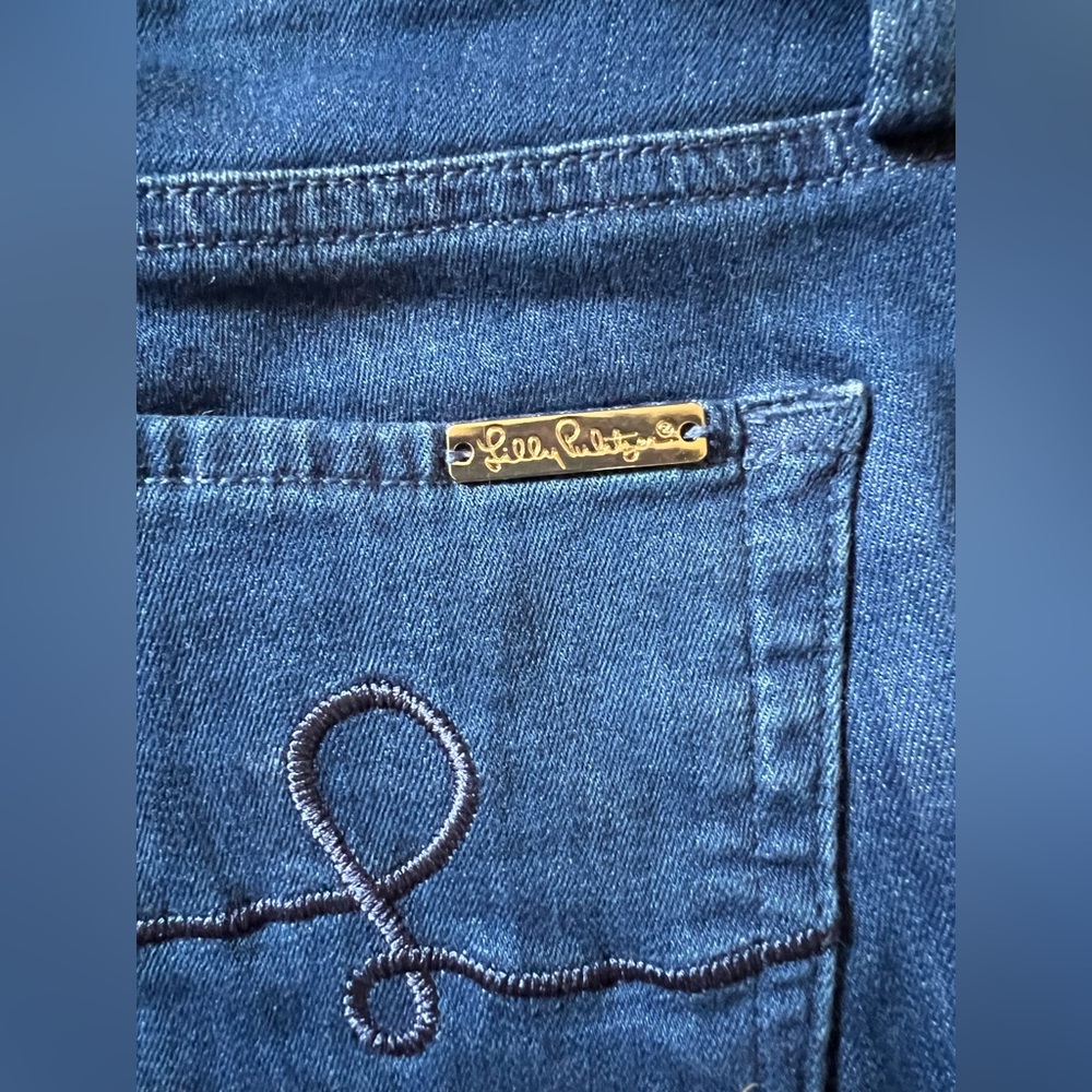 LILLY PULITZER South Ocean Crop Flare Jeans EUC - Picture 4 of 9